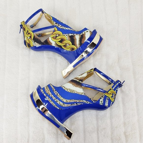 2 Pairs 6" Heel less wedge Shoes 1 Blue 1 Purple Size 6 Brand NEW - Picture 3 of 16